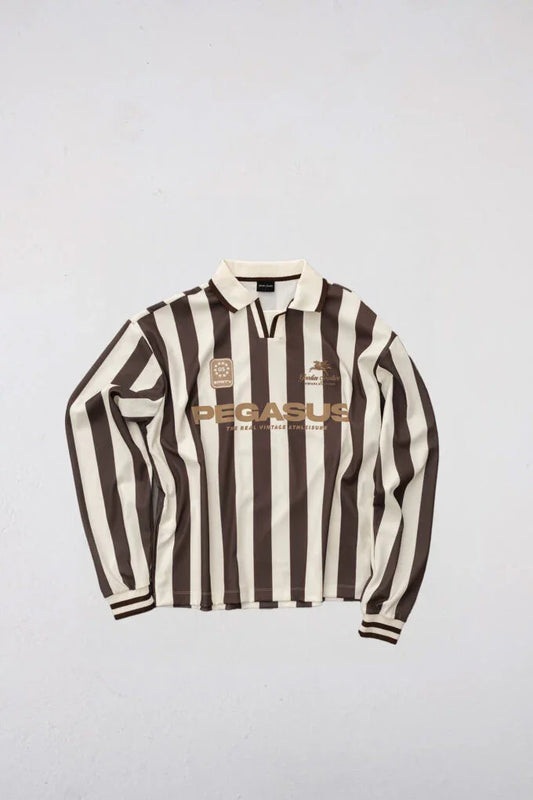 COCOA VINTAGE FOOTBALL TEE Chocolat Ecru