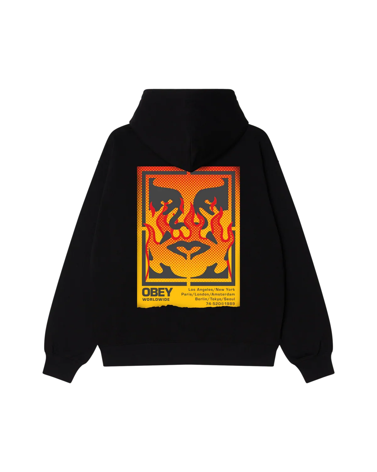 OBEY ICON STENCIL FLAME Black