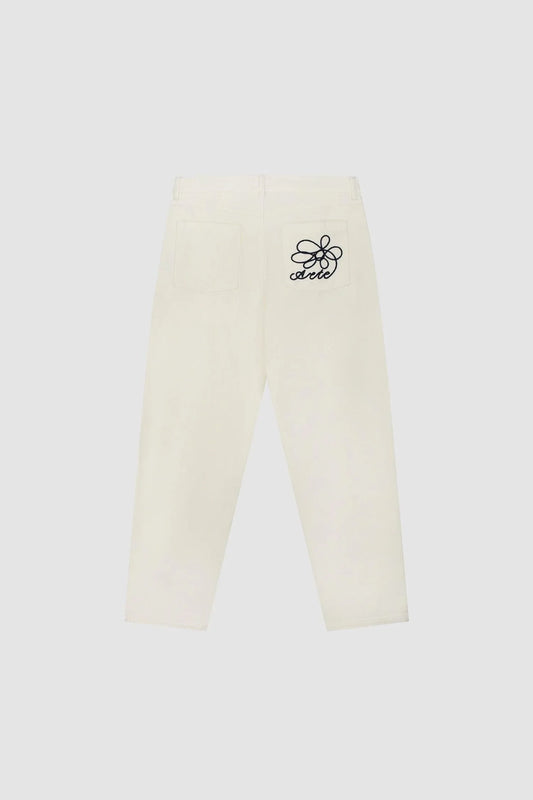 EMBROIDERY POCKET PANTS CREAM - Uptown 42