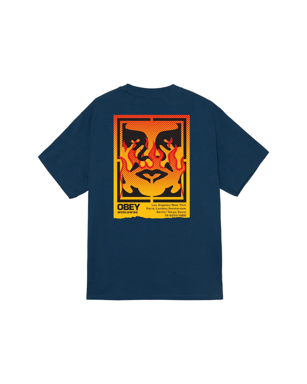 OBEY ICON STENCIL S/S TEE Harbor Blue