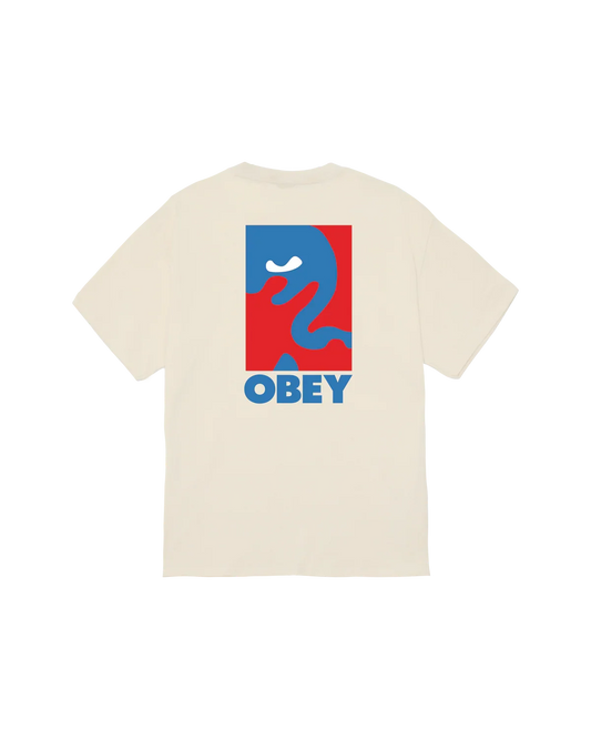 OBEY CROPPED ICON S/S TEE Cream