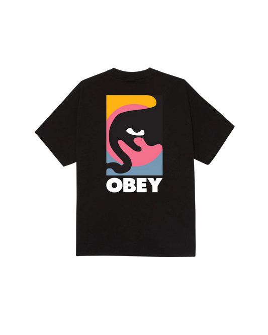 T SHIRT OBEY QUARTER ICON  Black