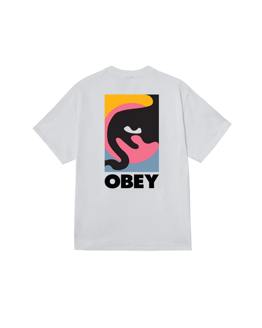 T SHIRT OBEY QUARTER ICON  White