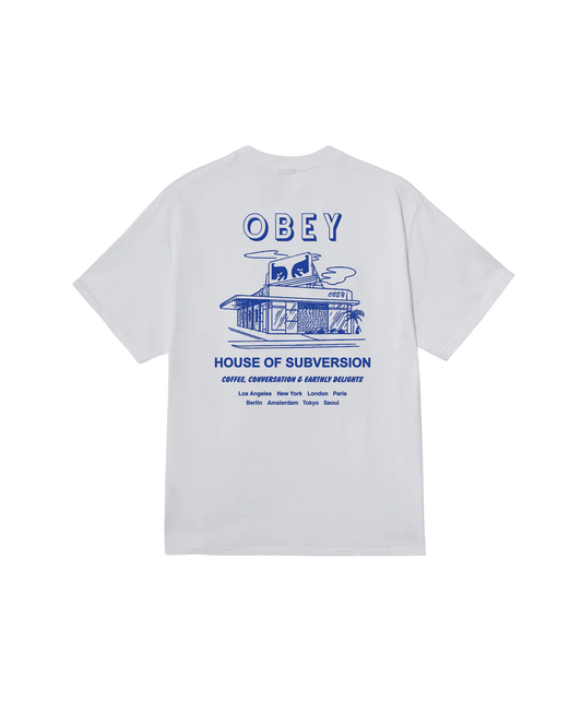 T SHIRT OBEY HOUSE OF SUBVERSION White
