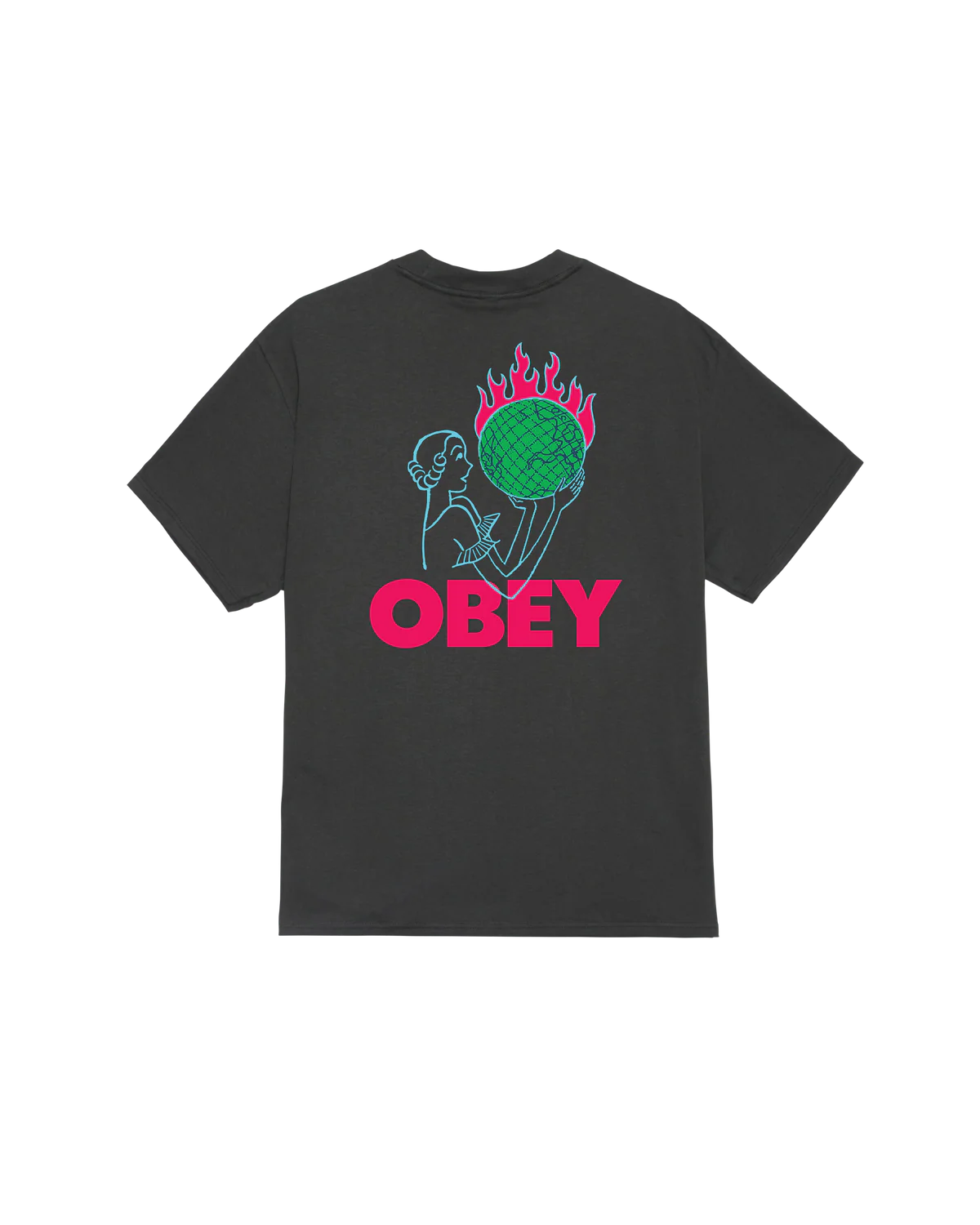 Obey World In Flames Tee Vintage Black