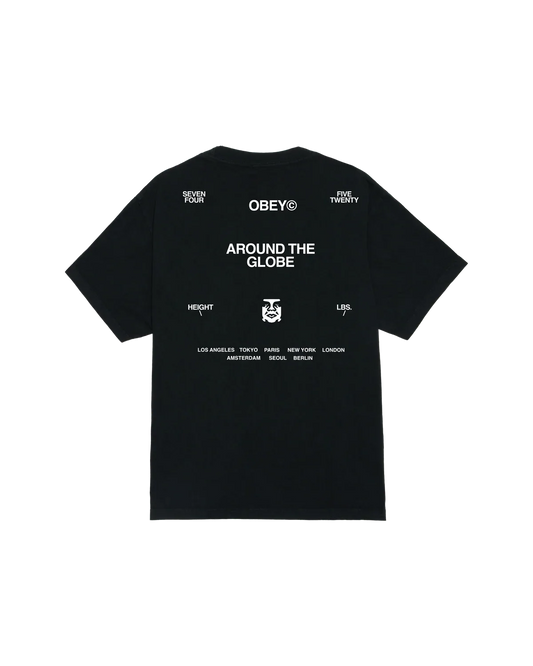 OBEY AROUND THE GLOBE S/S TEE Pigment True Vintage Black