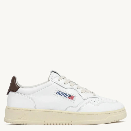 Autry MEDALIST LOW Cuir Blanc et Marron