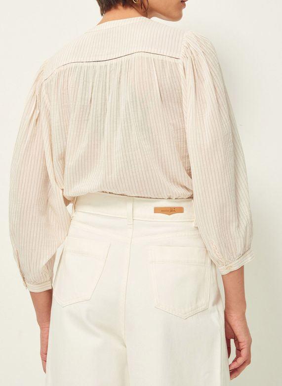 SAVI BLOUSE MANCHES BALLON SandBlack - Uptown 42