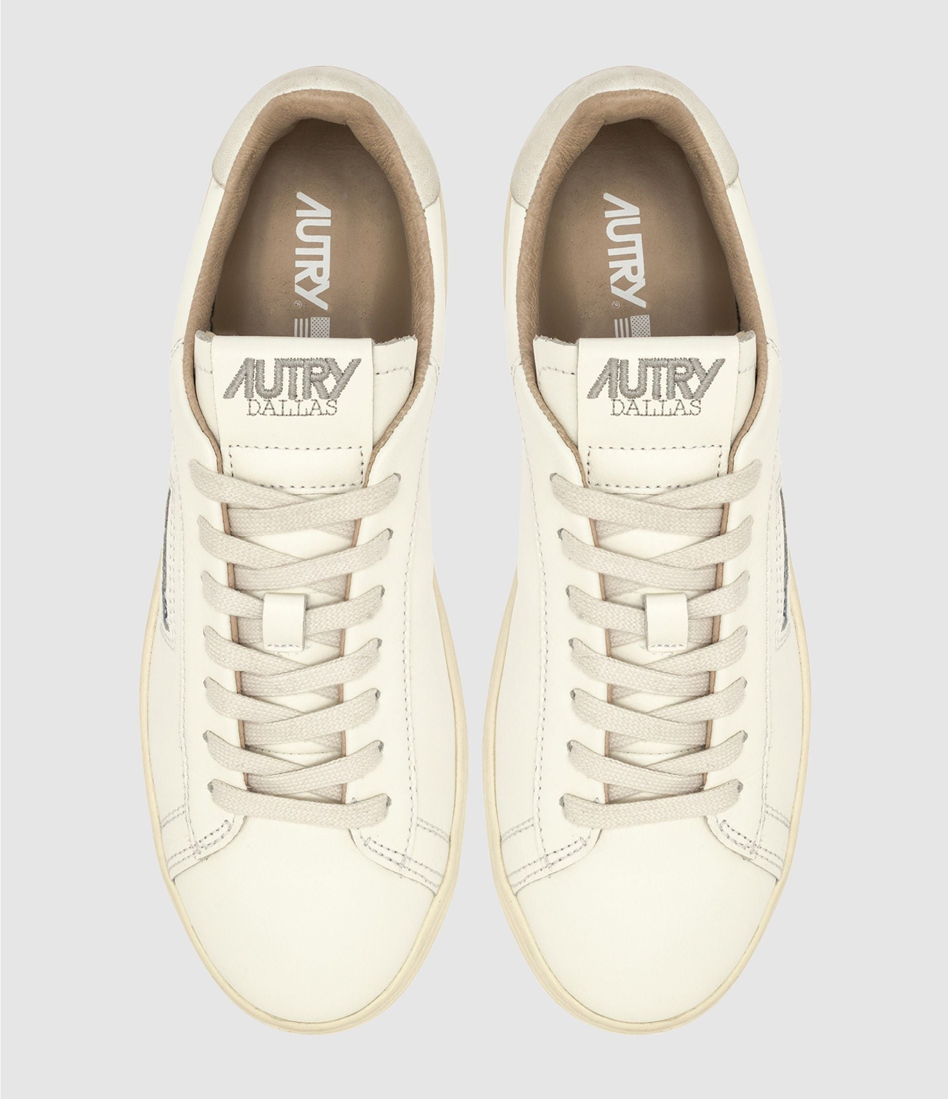 AUTRY BASKETS DALLAS LOW EN CUIR BLANC TOP