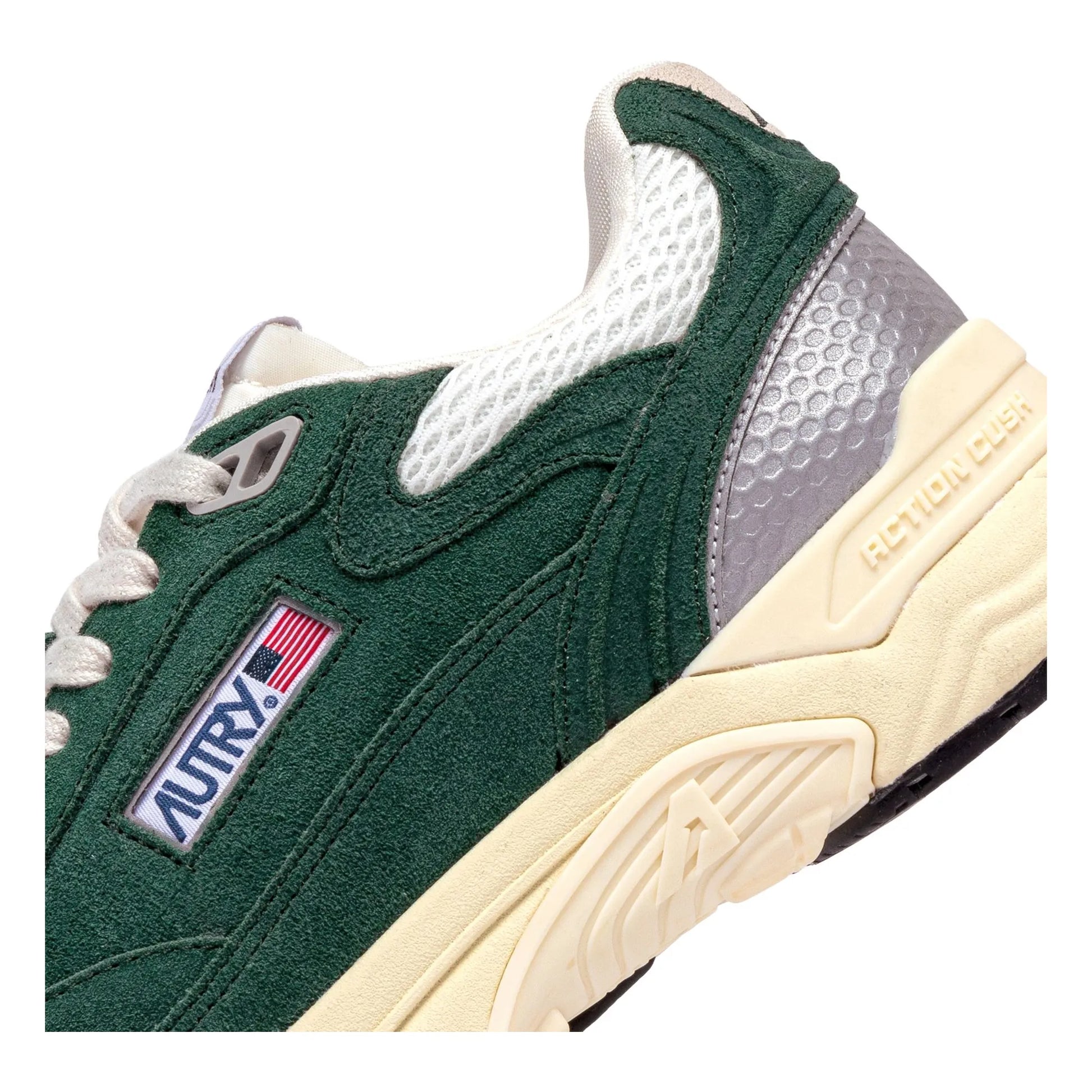 AUTRY BASKETS HYPERWAY IN MESH E SUEDE MALACHITE ET ARGENTO ZOOM