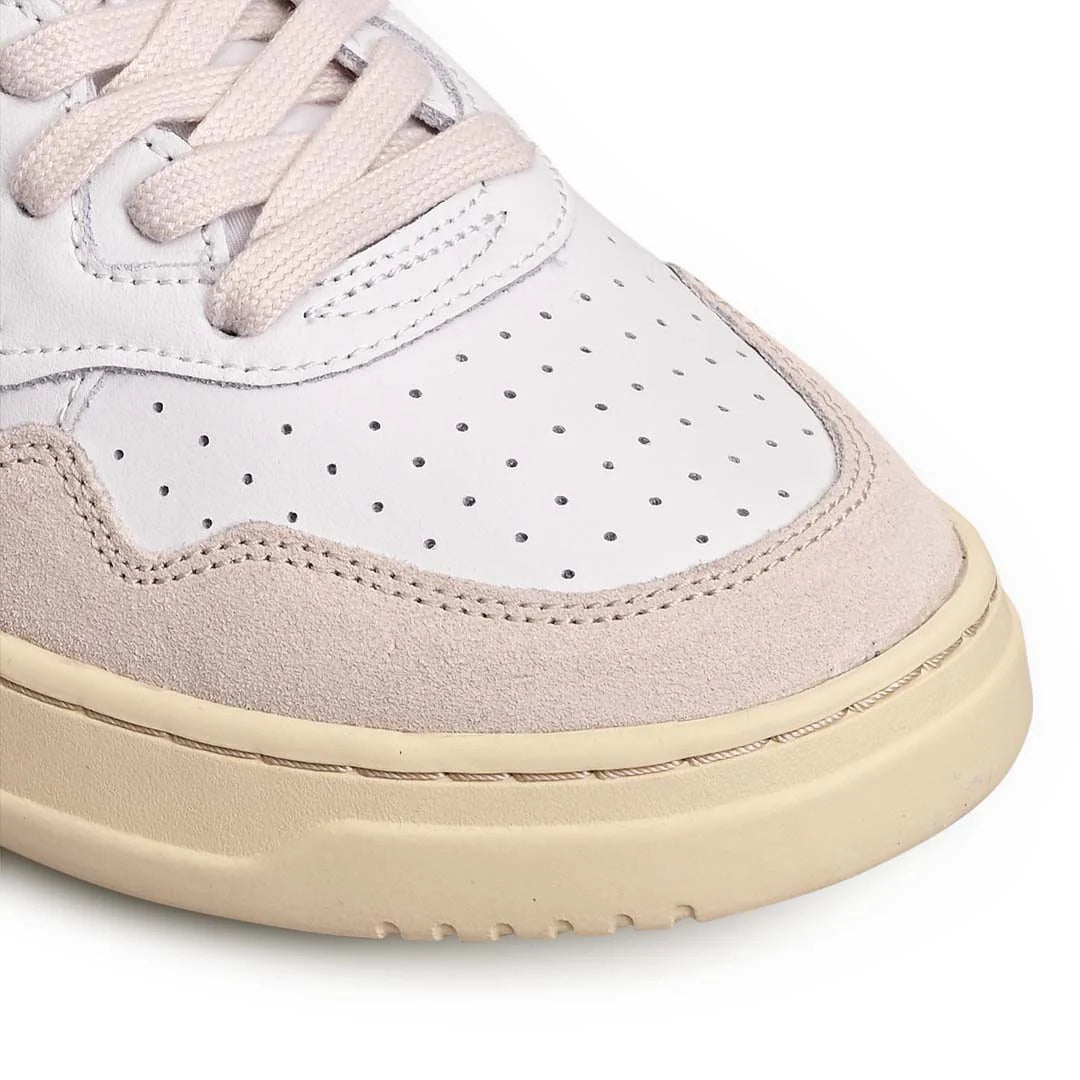 AUTRY BASKETS MEDALIST LOW EN CUIR BLANC ET BLEU ET DAIM BEIGE ZOOM