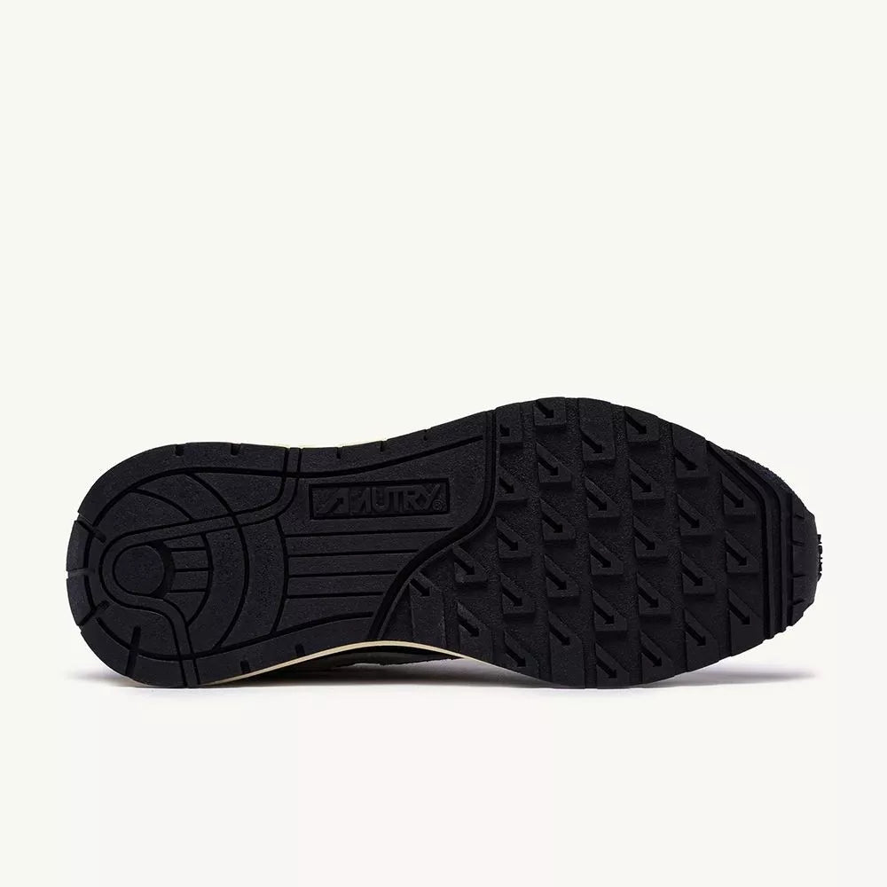 AUTRY BASKETS REELWIND LOW EN NYLON DAIM ET CUIR NOIR ET ARGENT SOLE