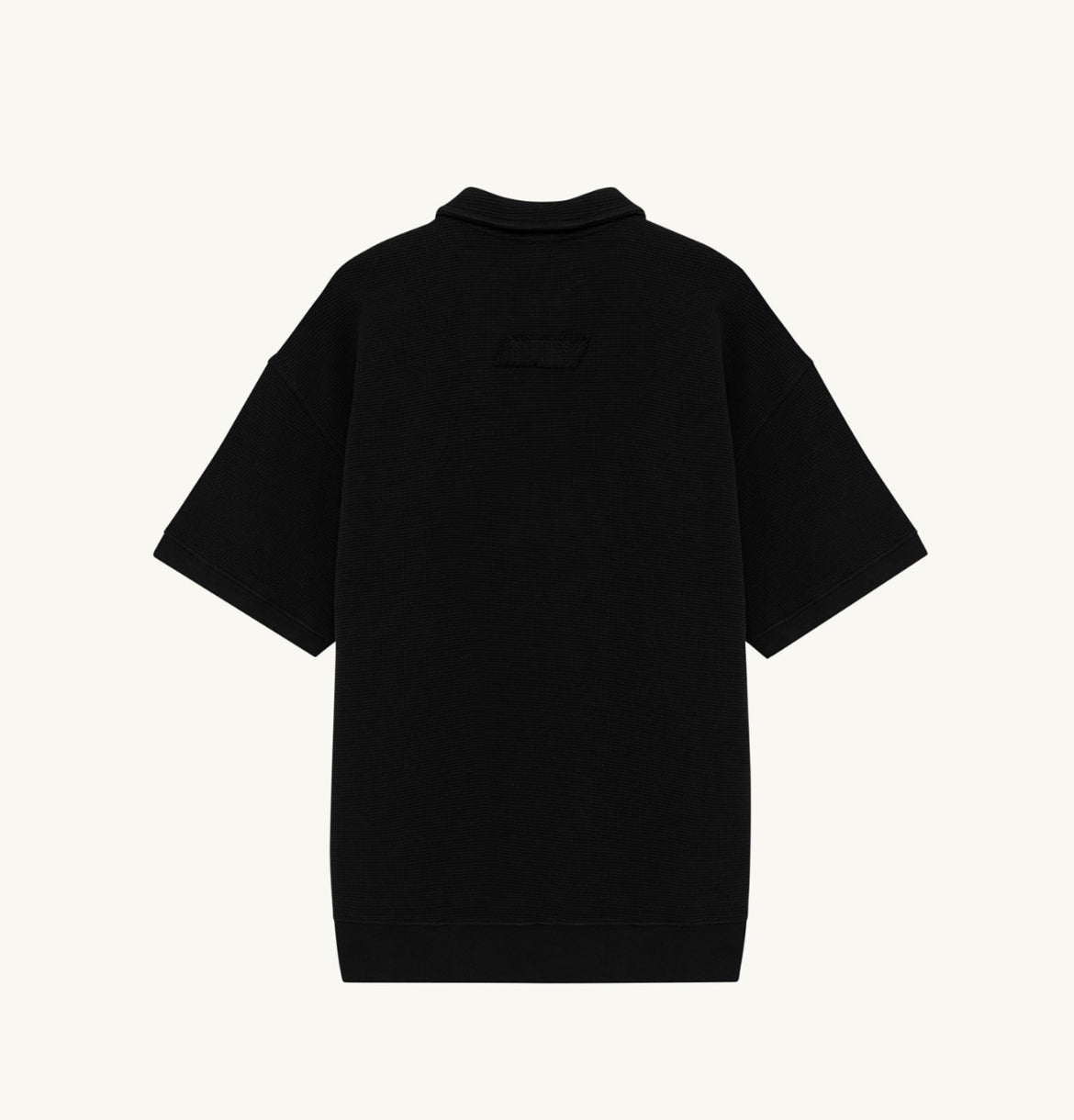 AUTRY POLO WAFFLE AVEC LOGO EN NUANCE HOMME NOIR BACK