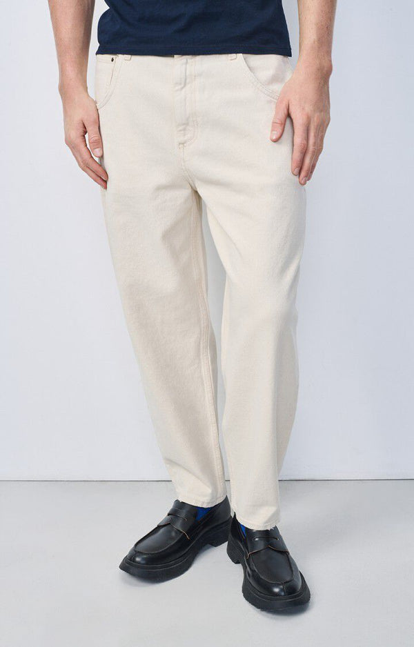 American Vintage JEAN BIG CARROT HOMME SNOPDOG ECRU — American Vintage