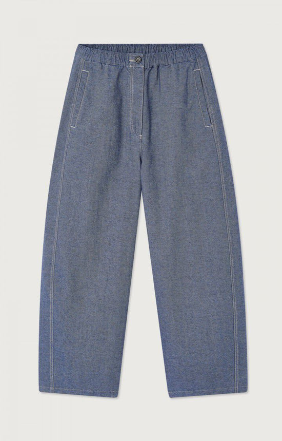 American Vintage PANTALON FEMME LOFWAY STONE BLUE — American Vintage