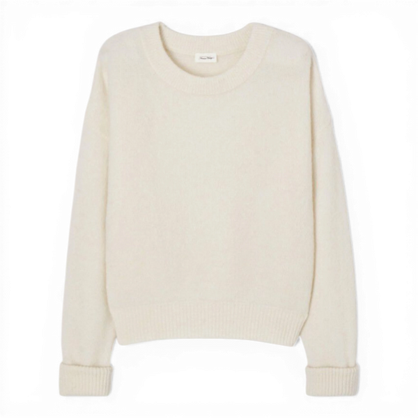 American Vintage PULL FEMME VITOW BLANC — American Vintage