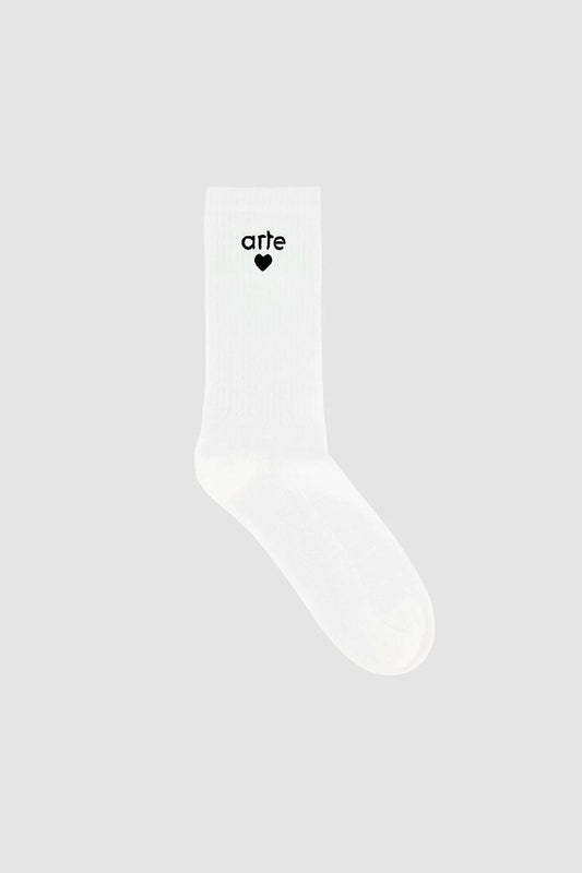 BASIC ARTE HEART SOCKS WHITE - Uptown 42