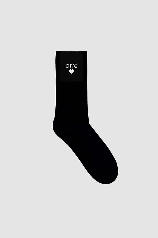 BASIC ARTE HEART SOCKS BLACK - Uptown 42