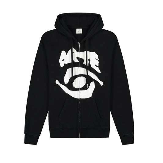 Arte Antwerp Pull EYE FRONT ZIP HOODIE Black