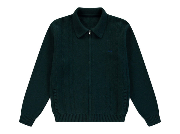 Arte Antwerp CABLE KNIT ZIP CARDIGAN Green — Arte Antwerp