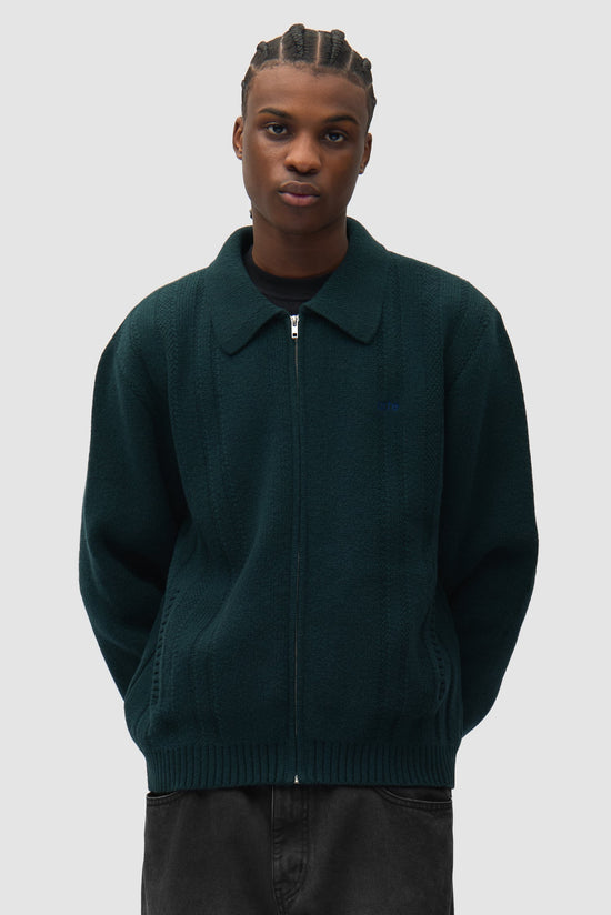 Arte Antwerp CABLE KNIT ZIP CARDIGAN Green — Arte Antwerp