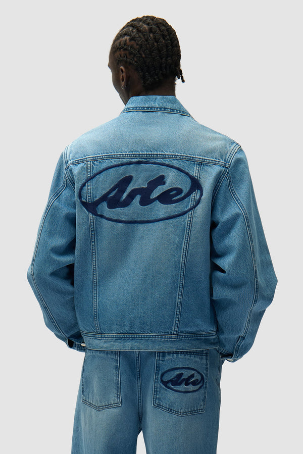 Arte Antwerp CIRCLE LOGO JEANS JACKET Bleach — Arte Antwerp