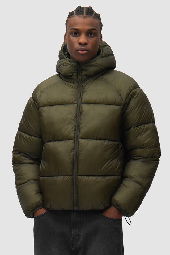 Arte Antwerp Ripstop Hooded Puffer Green — Arte Antwerp