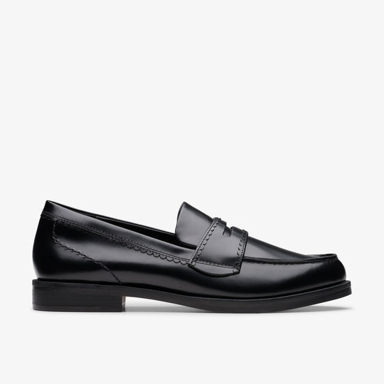 CLARKS STRAVEN EDGE BLACK LEATHER — Clarks