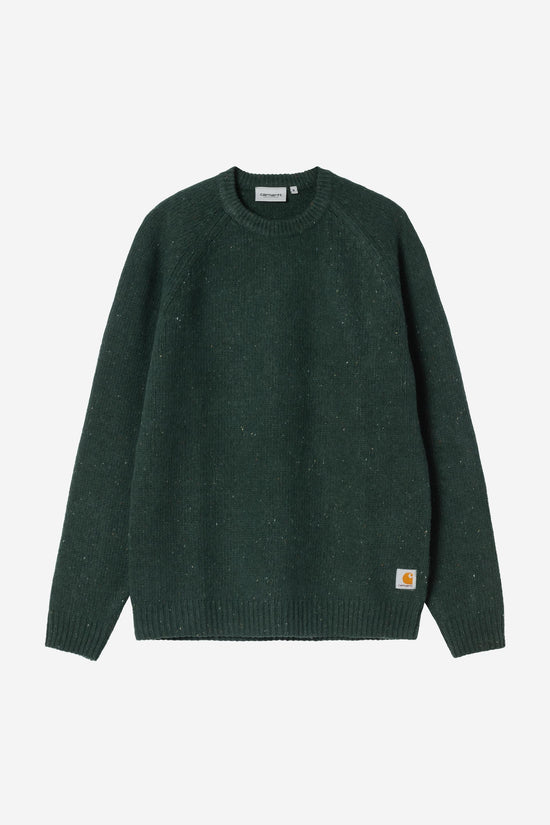 Carhartt Wip ANGLISTIC SWEATER Speckled Dark Scarab — Carhartt WIP