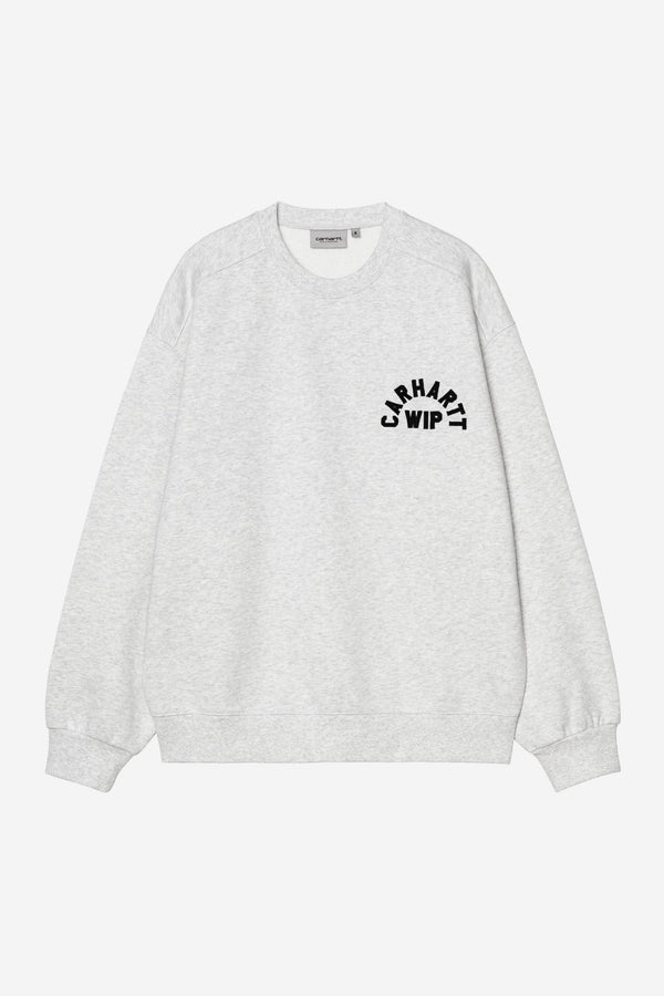 Carhartt Wip ARCH SCRIPT SWEAT Ash Heather / Dark Navy stone washed — Carhartt Wip