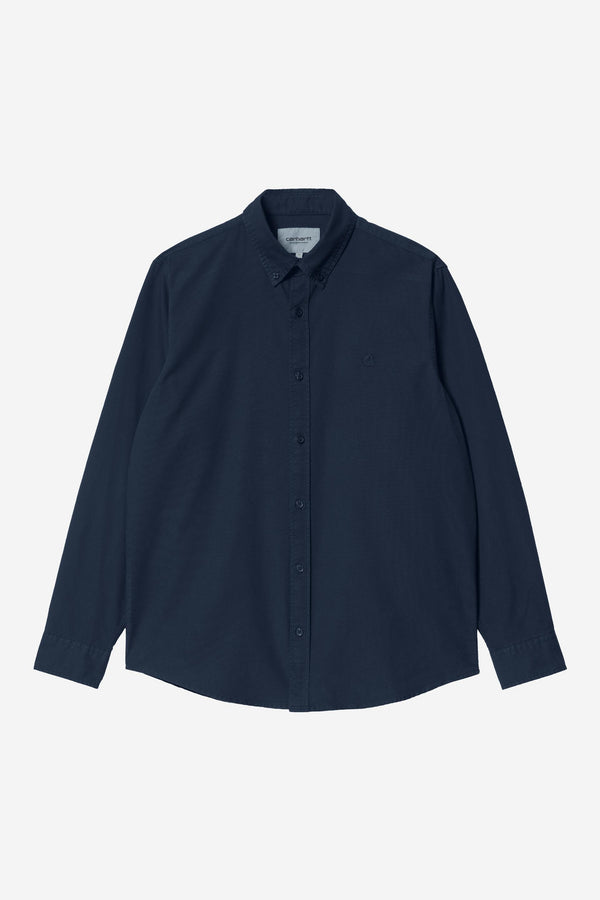 Carhartt Wip BOLTON L/S SHIRT Dark Navy garment dyed — Carhartt Wip