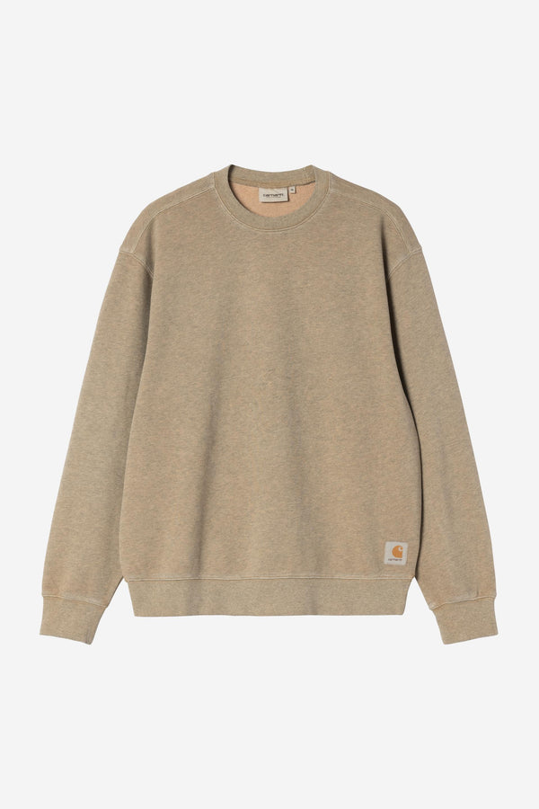 Carhartt Wip CASPIAN SWEAT Dusty H Brown Heather garment dyed — Carhartt Wip