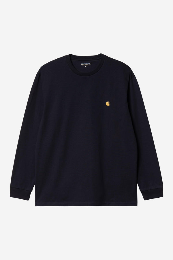 Carhartt Wip CHASE L/S TEE Dark Navy / Gold — Carhartt Wip