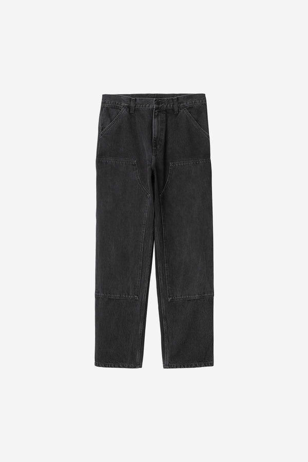 Carhartt Wip DOUBLE KNEE PANT Black Stone washed — Carhartt Wip