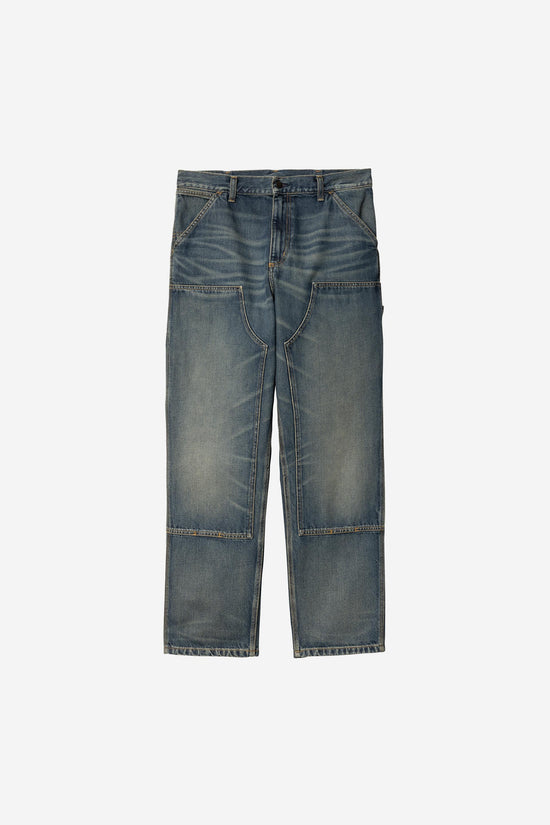 Carhartt Wip DOUBLE KNEE PANT Blue Worn washed — Carhartt WIP