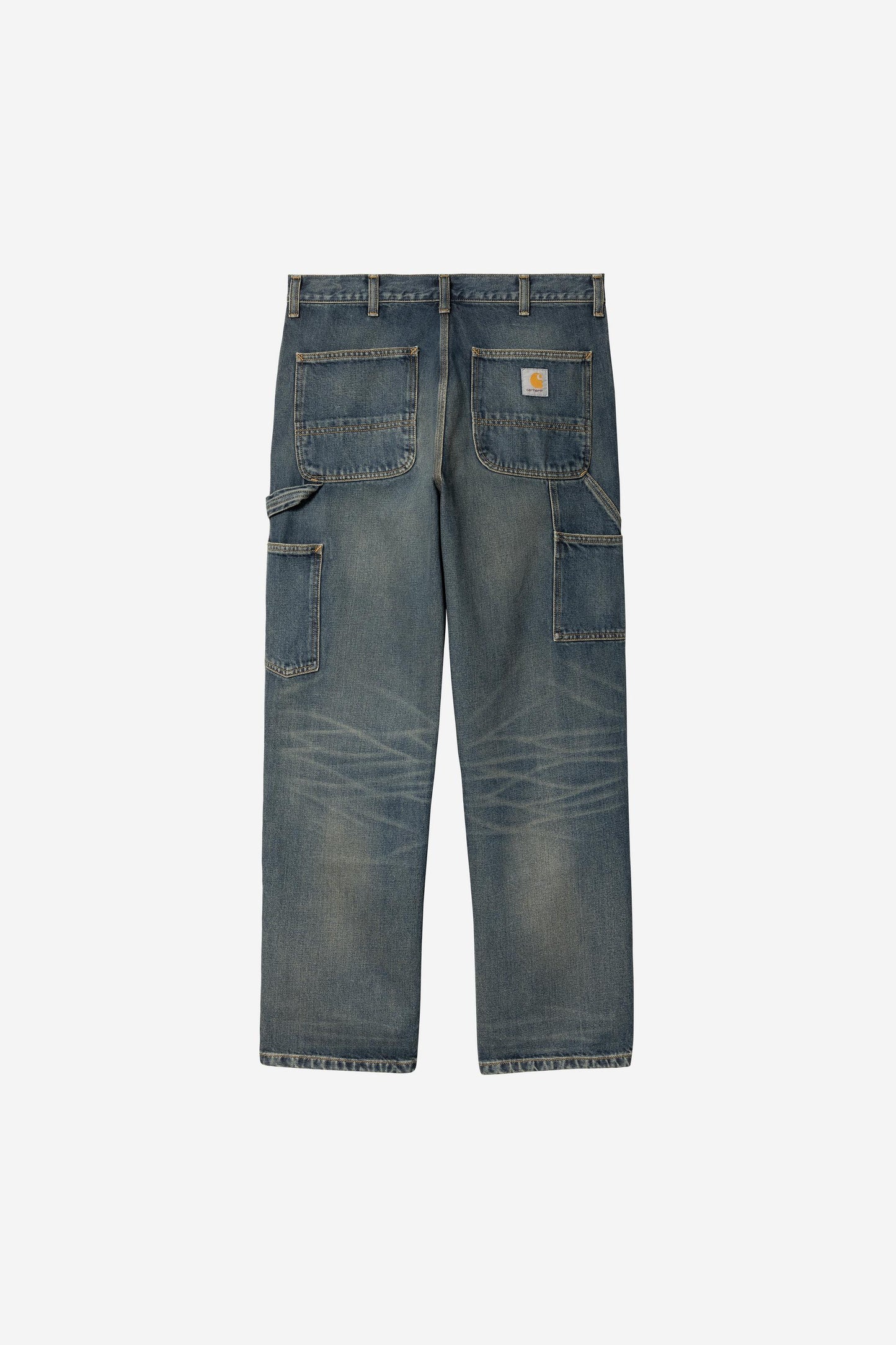 Carhartt Wip DOUBLE KNEE PANT Blue Worn washed