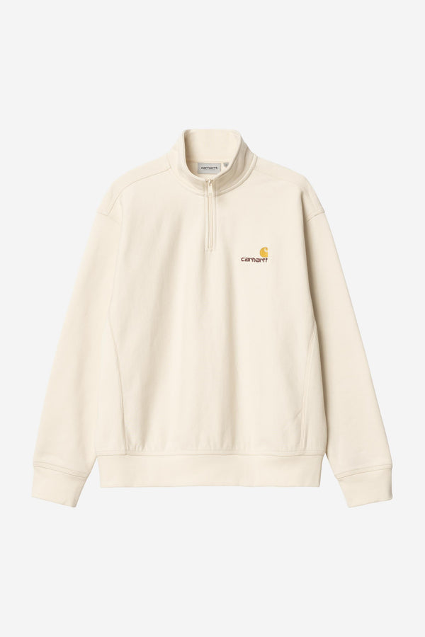 Carhartt Wip HALF ZIP AMERICAN SCRIPT SWEAT White — Carhartt Wip