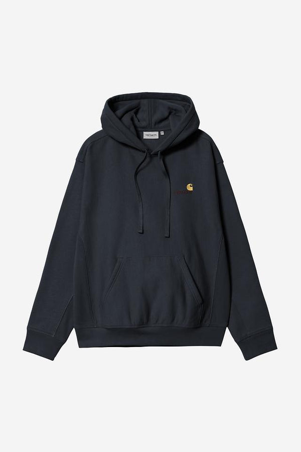 Carhartt Wip HOODED AMERICAN SCRIPT SWEAT Deep Night — Carhartt Wip