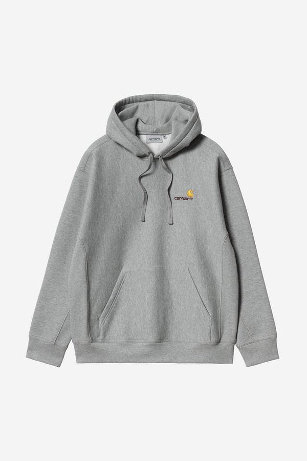 Carhartt Wip HOODED AMERICAN SCRIPT SWEAT Grey Heather — Carhartt Wip