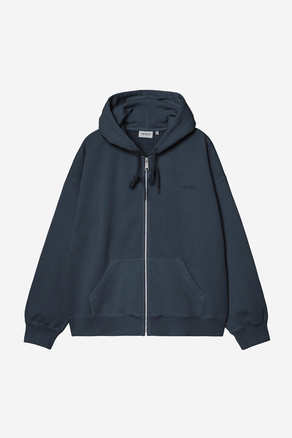 Carhartt Wip HOODED BENTON SWEAT Carbon garment dyed — Carhartt Wip