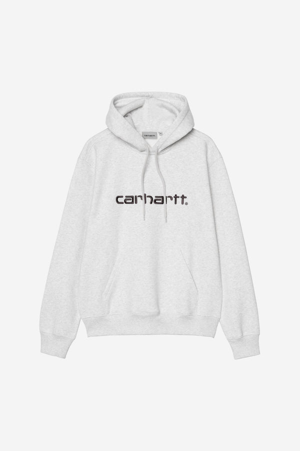 Carhartt Wip HOODED CARHARTT SWEAT Ash Heather / Graphite — Carhartt Wip