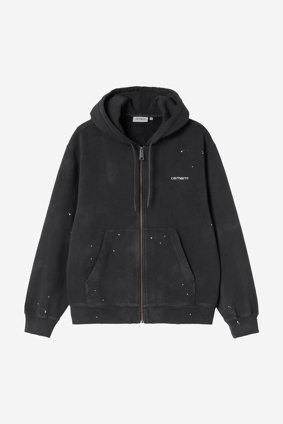 Carhartt Wip HOODED PANTER JACKET Black destroy wash splatter — Carhartt WIP
