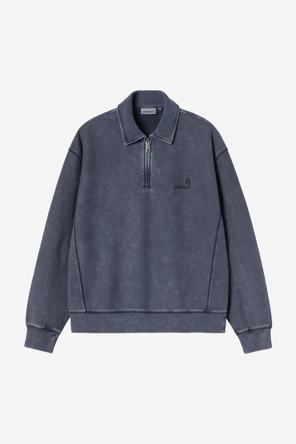 Carhartt Wip LAMBERT POLO SWEAT Dark Navy moon wash — Carhartt Wip