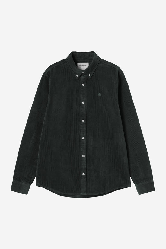 Carhartt Wip MADISON CORD L/S SHIRT Raven — Carhartt WIP