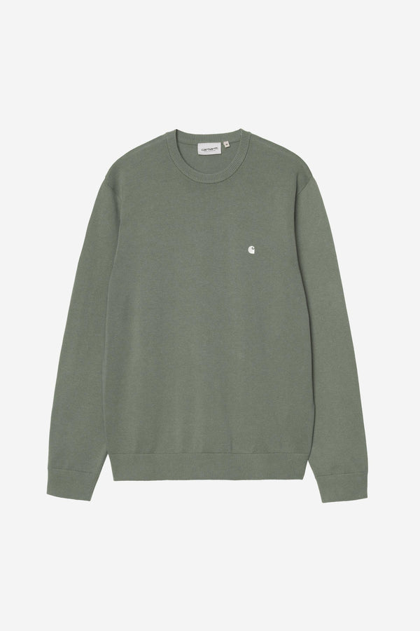 Carhartt Wip MADISON SWEATER Velvet Green / White — Carhartt Wip