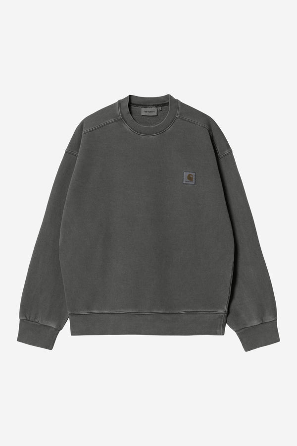 Carhartt Wip NELSON SWEAT Black garment dyed — Carhartt Wip