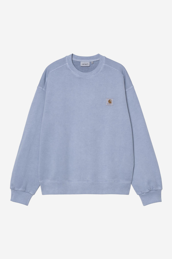 Carhartt Wip NELSON SWEAT Gentle Blue garment dyed — Carhartt Wip