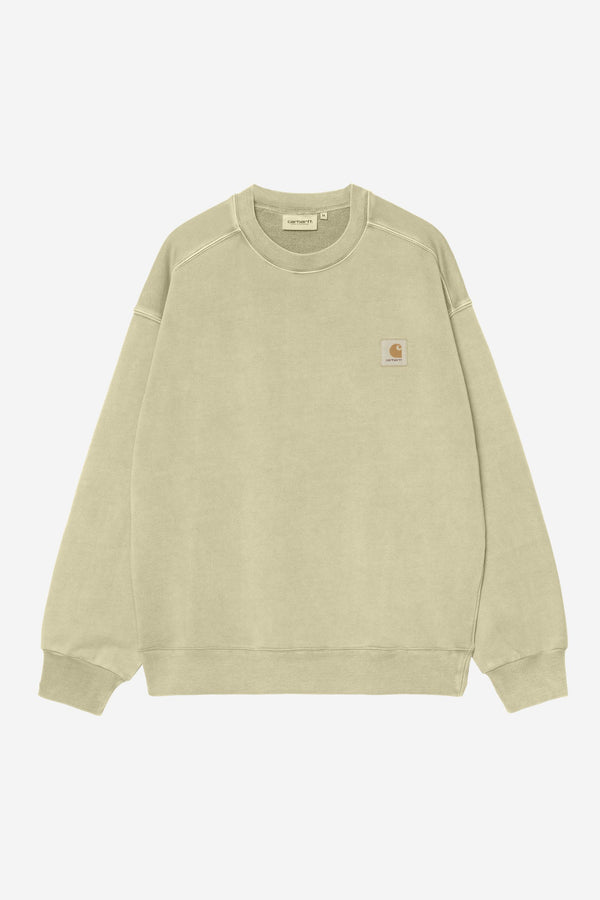 Carhartt Wip NELSON SWEAT Gentle Green garment dyed — Carhartt Wip