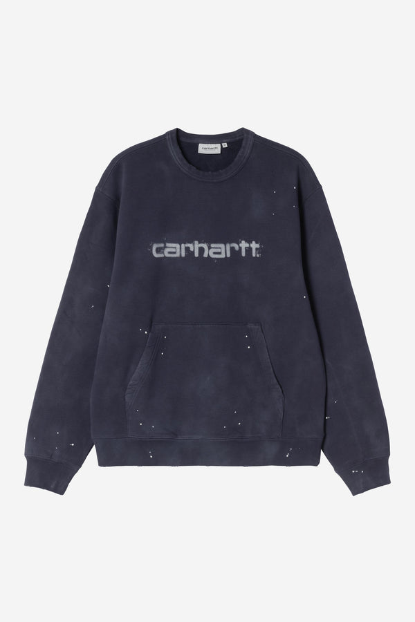 Carhartt Wip PAINTER SWEAT Dark Navy destroy wash, splatter — Carhartt Wip