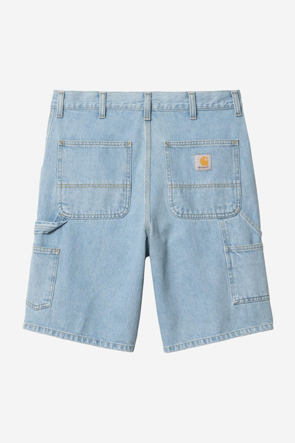 Carhartt Wip SINGLE KNEE SHORT Blue heavy stone bleached — Carhartt Wip